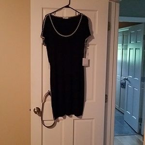 Black Calvin Klein dress with belt